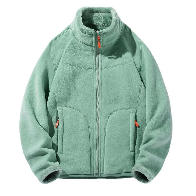 Winter Men Fleece Women Casual Solid Color Warm Coat Fluffy Coral Veet Jacket Haruku Couple Beige Pink Purple Green