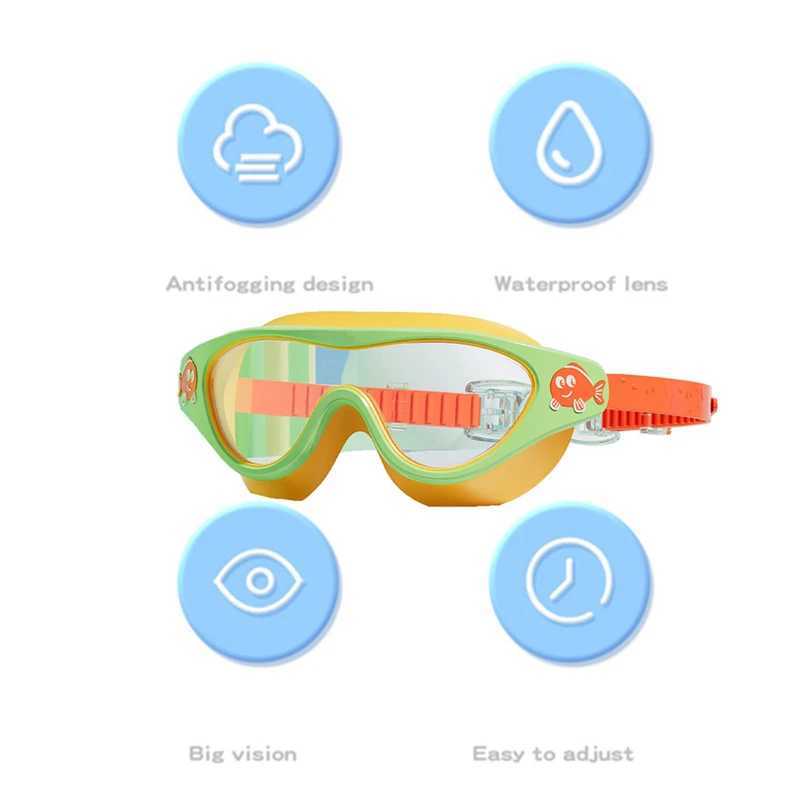 Swimming Goggles for Kids Waterproof and Anti Fog HD Diving Goggles Boys Girls Transparent PC Lenses Soft Frame Swim Equipment Z250215