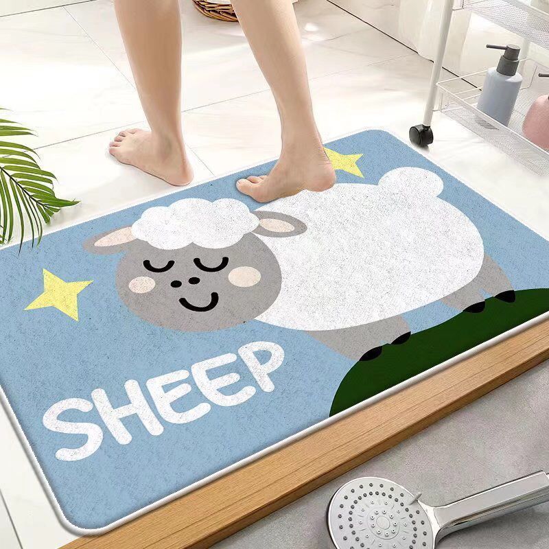 Bathroom Toilet Door Door Water-absorbing Non-slip and Dirt-resistant Door Mats Washable