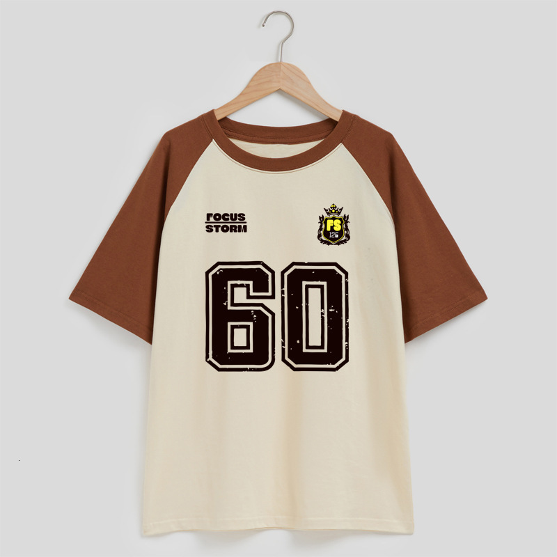 Designer T-shirt With Shoulder Patchwork Printed Short Sleeved Shirt For Women Summer Casual Sports Style Top Loose Knit Trend