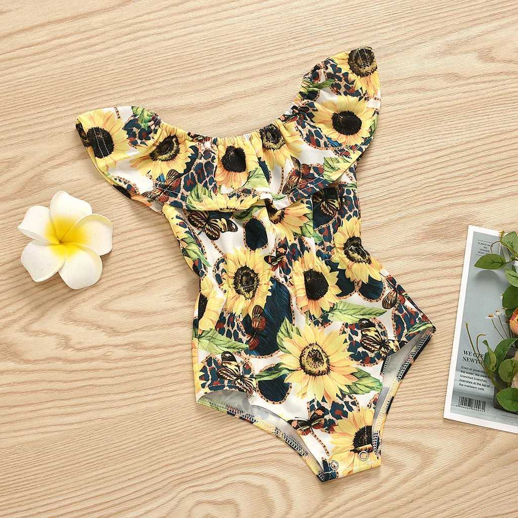 Piece Girls Floral Kids Swimwear Beachwear Baby Swimsuit Toddler Bikini Girls Swimwear Competition Swimwear For GirlsXJ250214