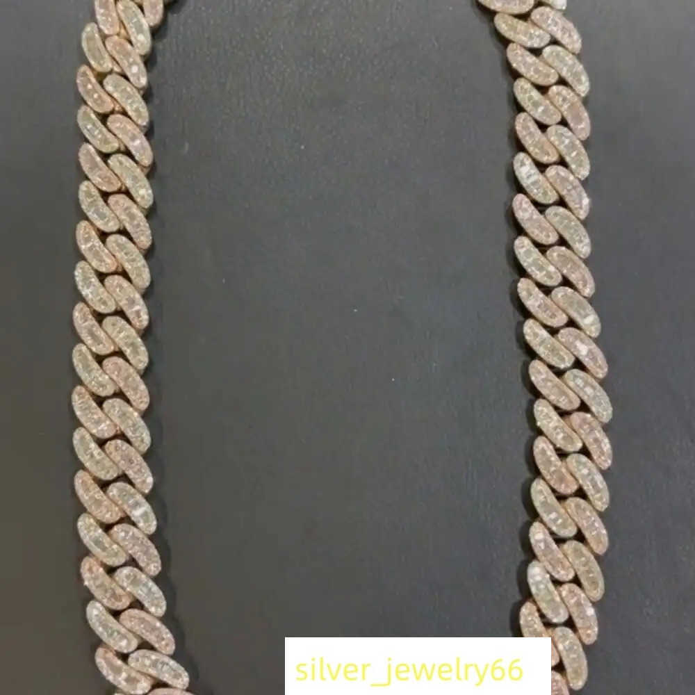 Luxury 18mm Hip Hop Full Iced Out Rope Chain Vvs Diamond Moissanite Rope Chain Men Hip Hop Iced Out