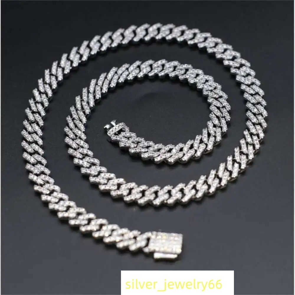 Factory 925 Silver 18k Gold Plated Thick Necklace Custom Vvs Moissanite Bracelet 14k Real Gold Fine Jewelry Cuban Link Chain