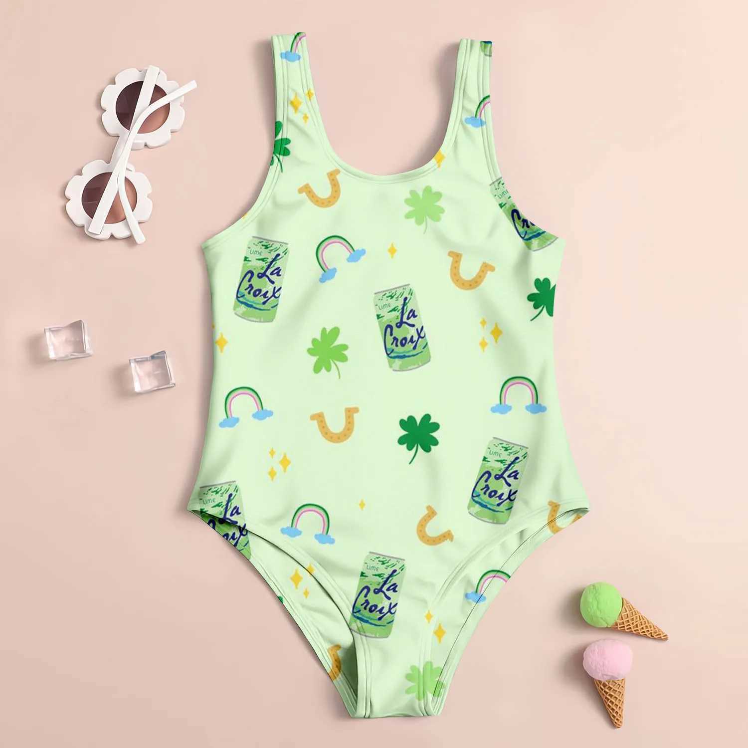 Summer Fashion Childrens Swimsuit Cute 3D Printed Girls Swimsuit Trendy Beach Par Vacation Comfortable Diving SportsXJ250214