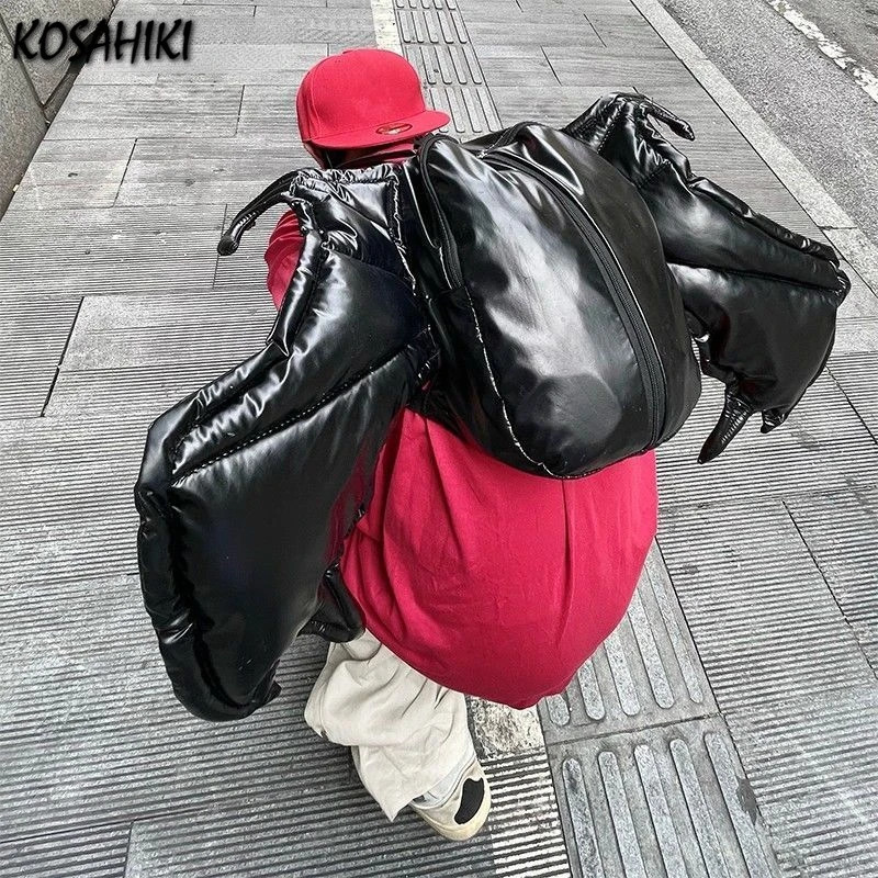 Personality Streetwear Hip-hop Bat Bags Y2k Aesthetic Fashion Vintage Backpack Pu Leather Zipper Casual Backpacks 250122