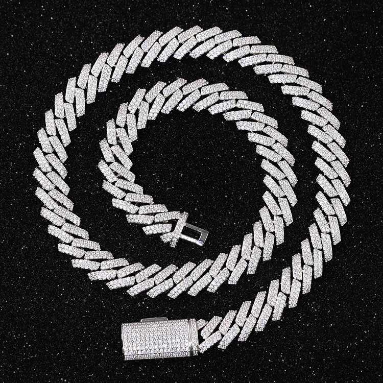 Rts Jewelry 12mm Wide Iced Out Chain Moissanite Diamond Cuban Link Chain for Hip Hop Men