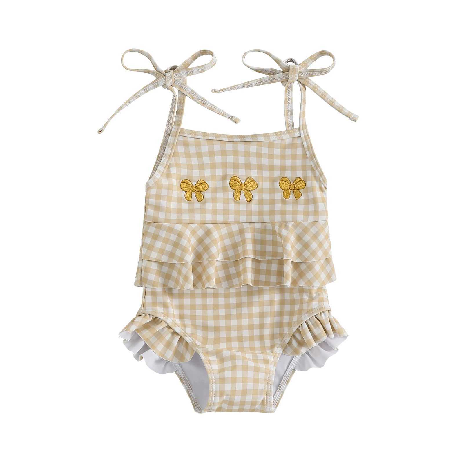 0-3Years Baby Girl Swimsuit Summer Cute Sleeveless Square Neck Slips Rompers Bathing Suit Toddlers Beachwears SwimwearXJ250214