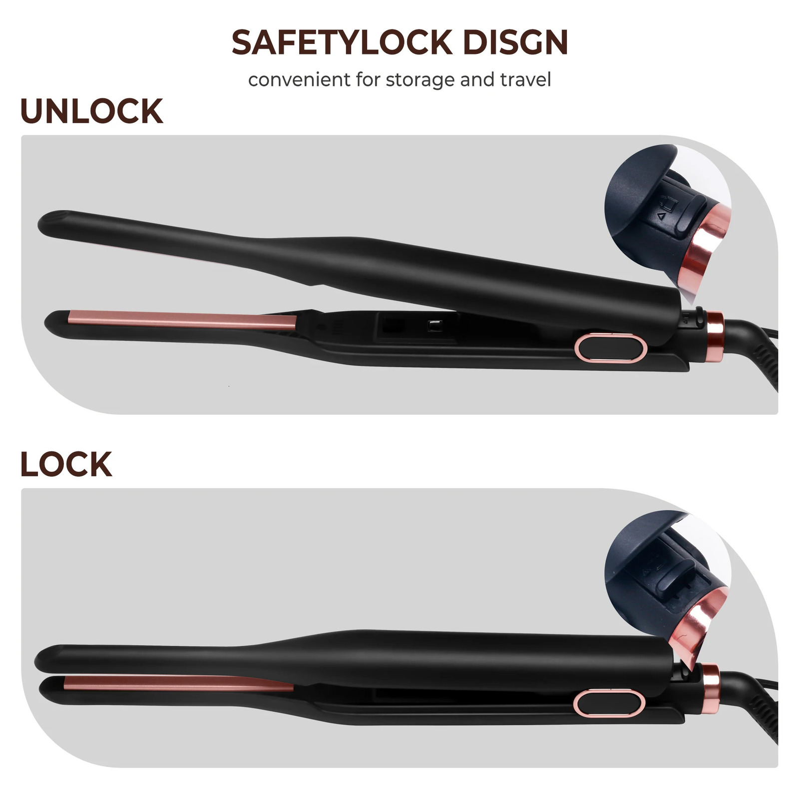 Small Flat Iron for Short Hair Pencil Flat Iron Mini Hair Straightener Tiny Hair Straightening Iron Ceramic Beard Straightener 250214