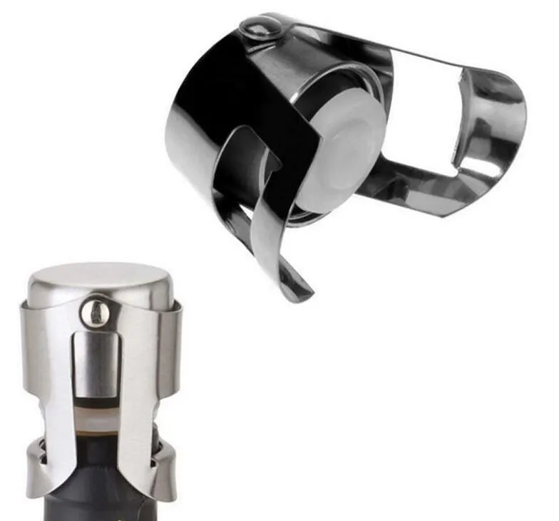 Portable Stainless Steel Wine stopper Vacuum Sealed Wine Champagne Bottle Stopper Cap FY5385 0215
