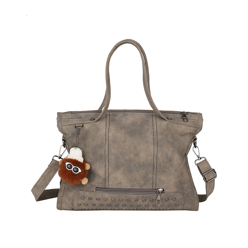 PU Tote New Willow Nail Decorative Women's Handheld Single Shoulder Big Bag