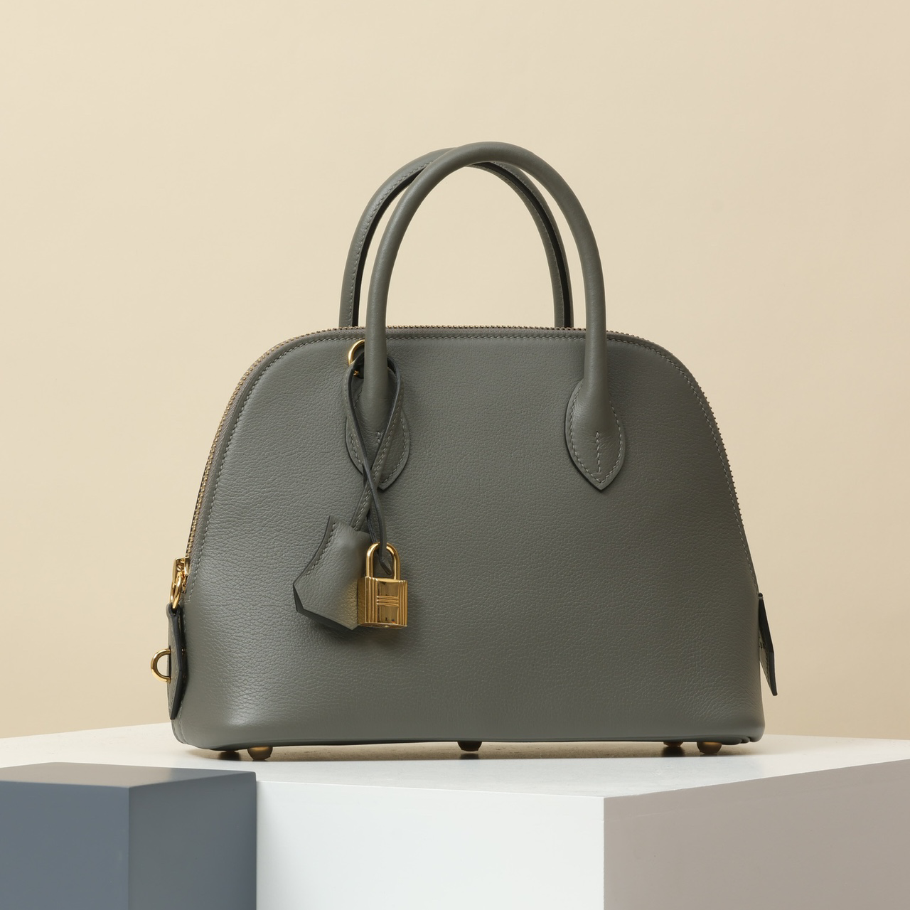 Luxury HANDBAG Designer Bowling Bag Fashion Crossbody Bag Shoulder Bag 25cm Fully handmade in French original Evercolor leather with 24K gold plating hardware