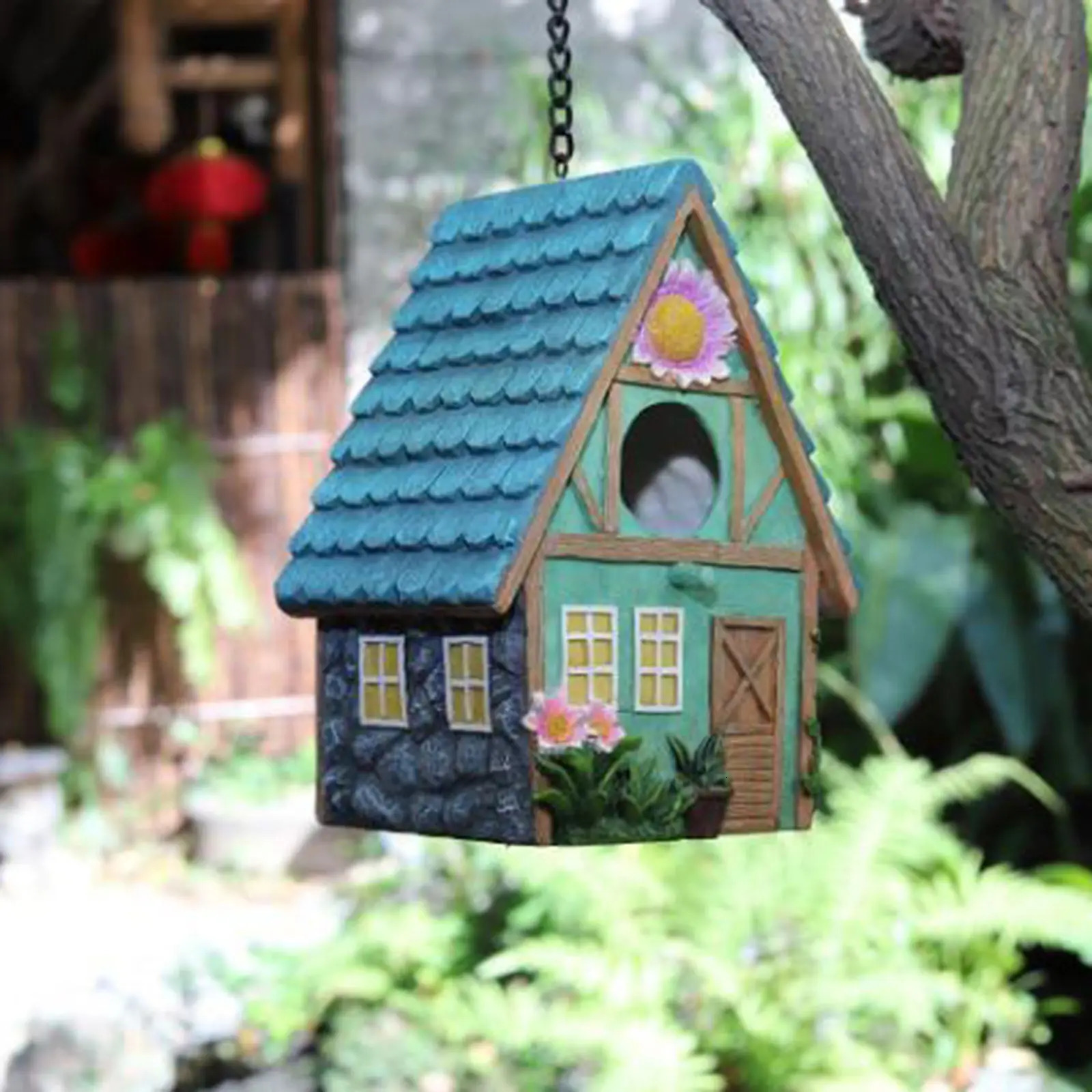 Hand-Painted ing Colourful Birdhouse Country Bird House for Small Birds 250206