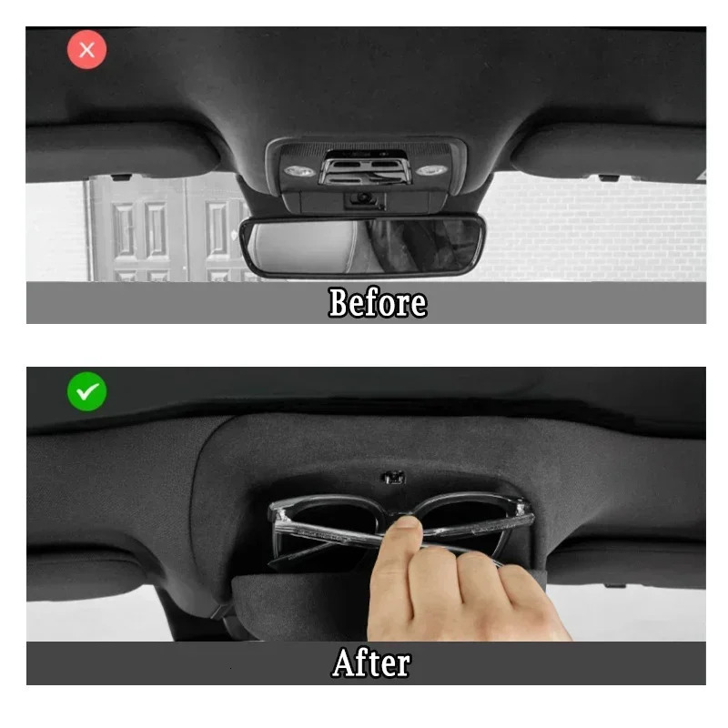 For BYD Seal Interior Glasses Case Black ABS/Suede Ceiling Sunglasses Storage Box Holder Interior Accessories 250213