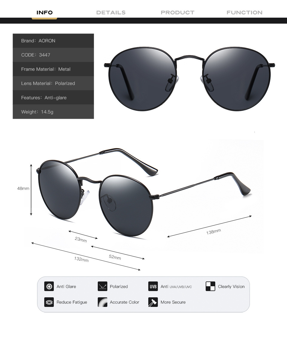 New Fashion Colorful Polarized Trendy Round Frame Metal designer sunglasses for women