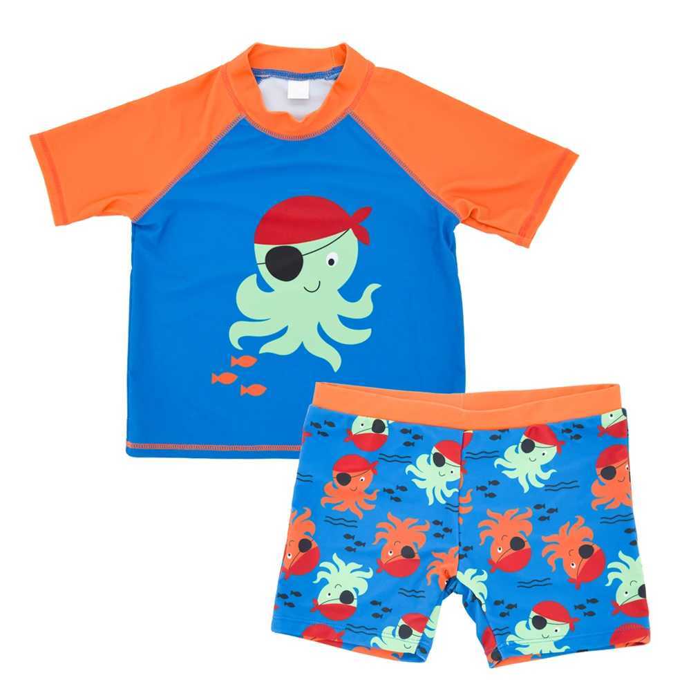 Summer New Arrival 2 PCS Kid Boys Rash Guard Child Swimwear Truck Beach Short Baby Swimsuit Private Label Board Short SetXJ250214
