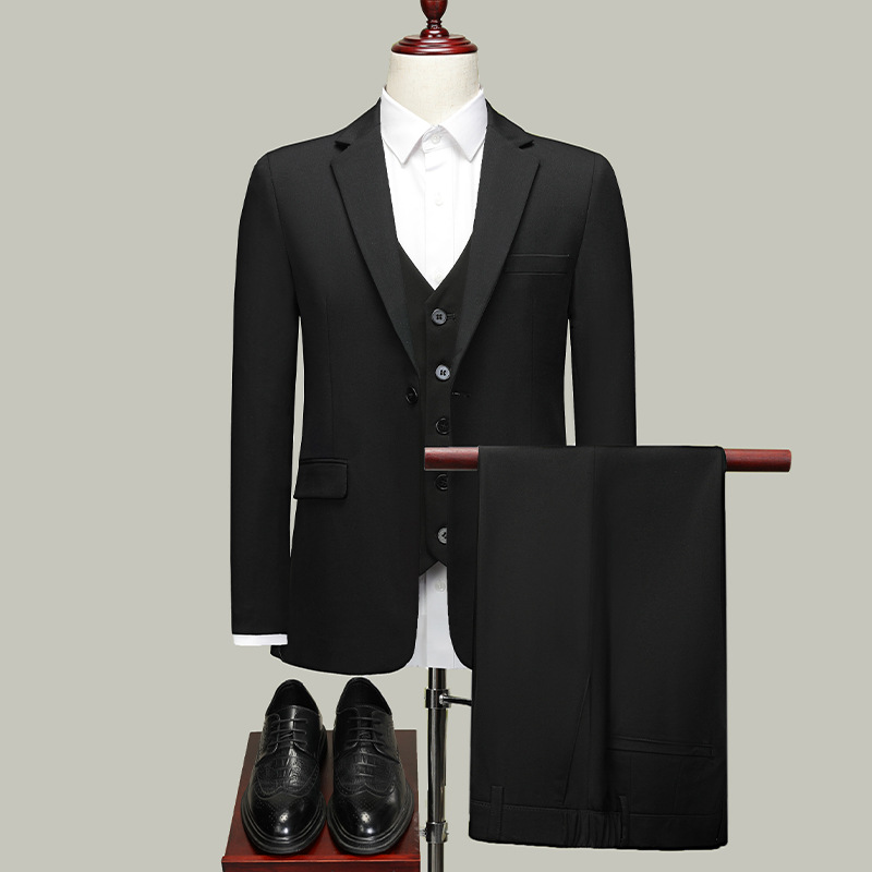 H606 Best man groom wedding business casual senior formal slim fit professional small suit men