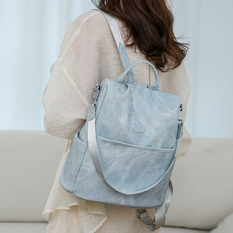 Womens Backpack New Large Capacity Anti theft PU Commuter Backpack Leisure Student Backpack Womens Bag