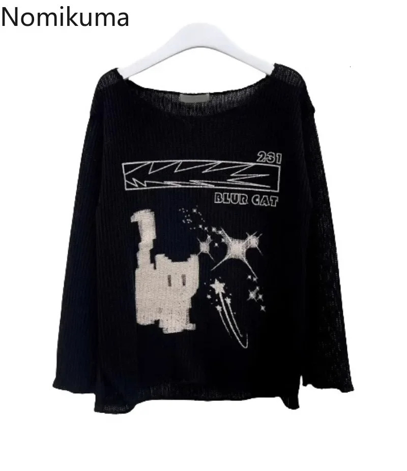 Streetwear Pullovers Womens Clothing Slash Neck Long Sleeve Jumper Pull Femme Off Shoulder Chic Knit Sweater Tops Sueter Women 250210