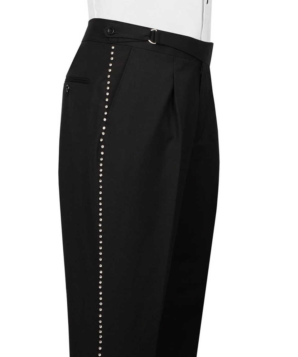 Gorgeous Wedding Tuxedos Rhinestone Double Breasted Men Suit Peaked Lapel 2 Piece Set Jacket Pants Formal Blazers Customized