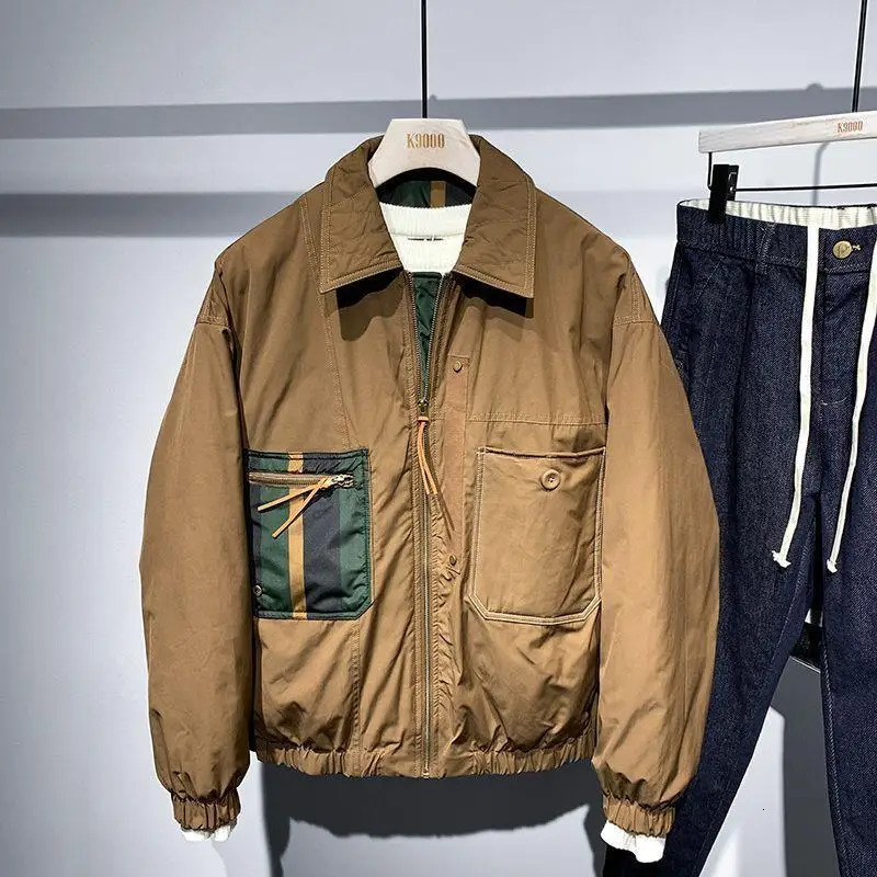 American casual fashion version workwear spliced sports jacket n feels like a mens 250212