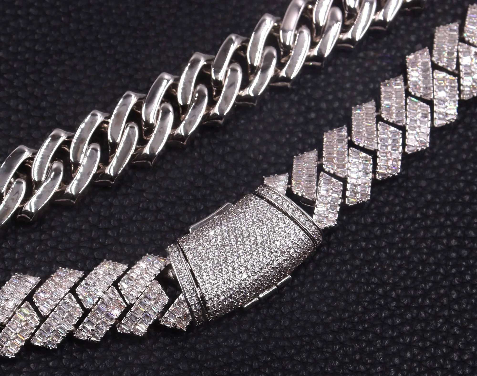 Custom Gold Plated Fine Jewelry Hip Hop Jewelry Moissanite Chain Sterling Silver 925 Jewellery Necklaces