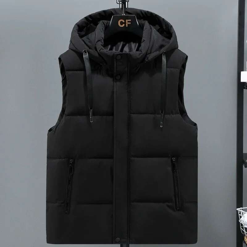 Autumn Winter Vest MenThick Warm Hooded Sleeveless Jacket Male High Quality Waistcoat Casual Fashion Clothes Outerwear