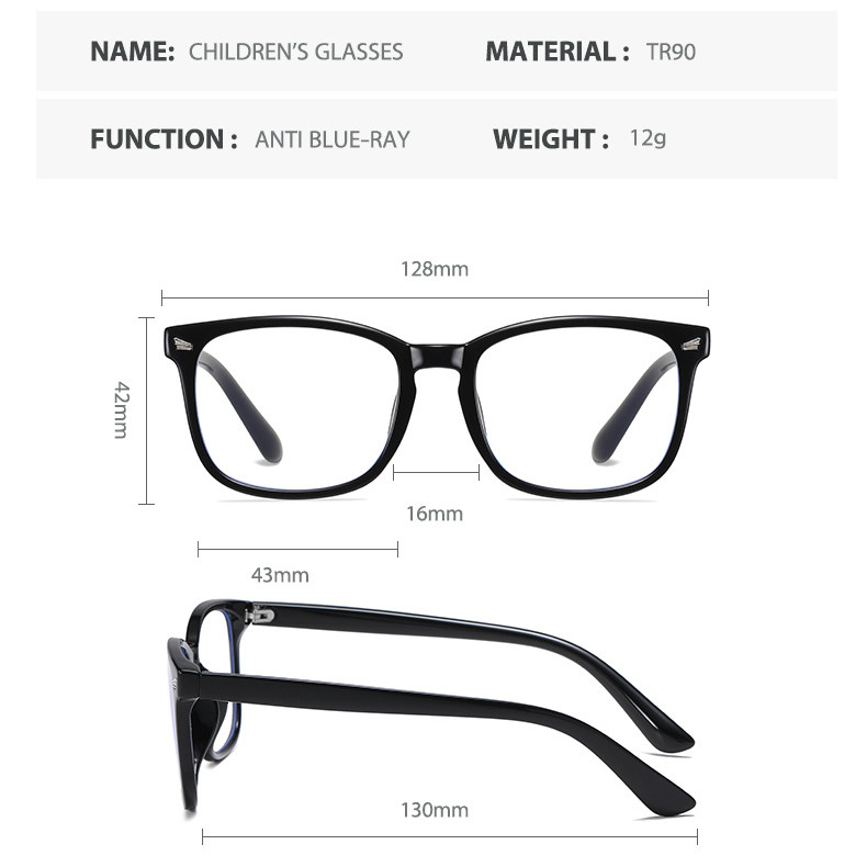 New fashionable children's anti blue paired with glasses frame TR flat light goggles designer sunglasses for women