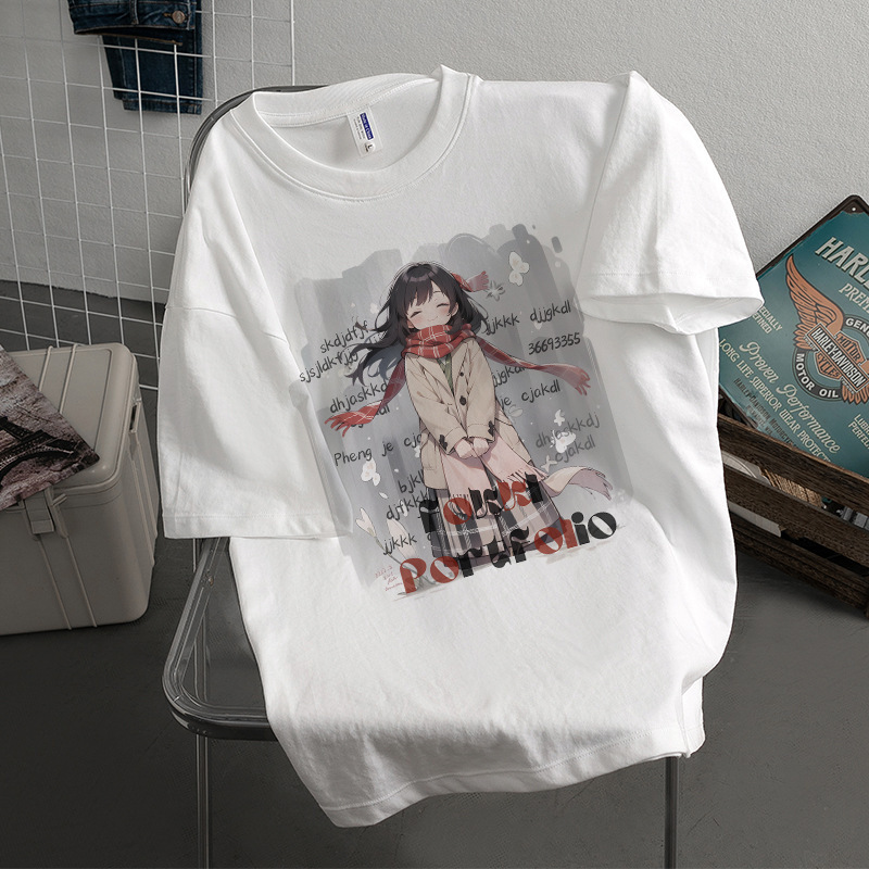 Designer Fashion Versatile Top Cotton Thick Round Neck Short Sleeve T-shirt Trendy 2025 Summer New Women Half Sleeve Loose