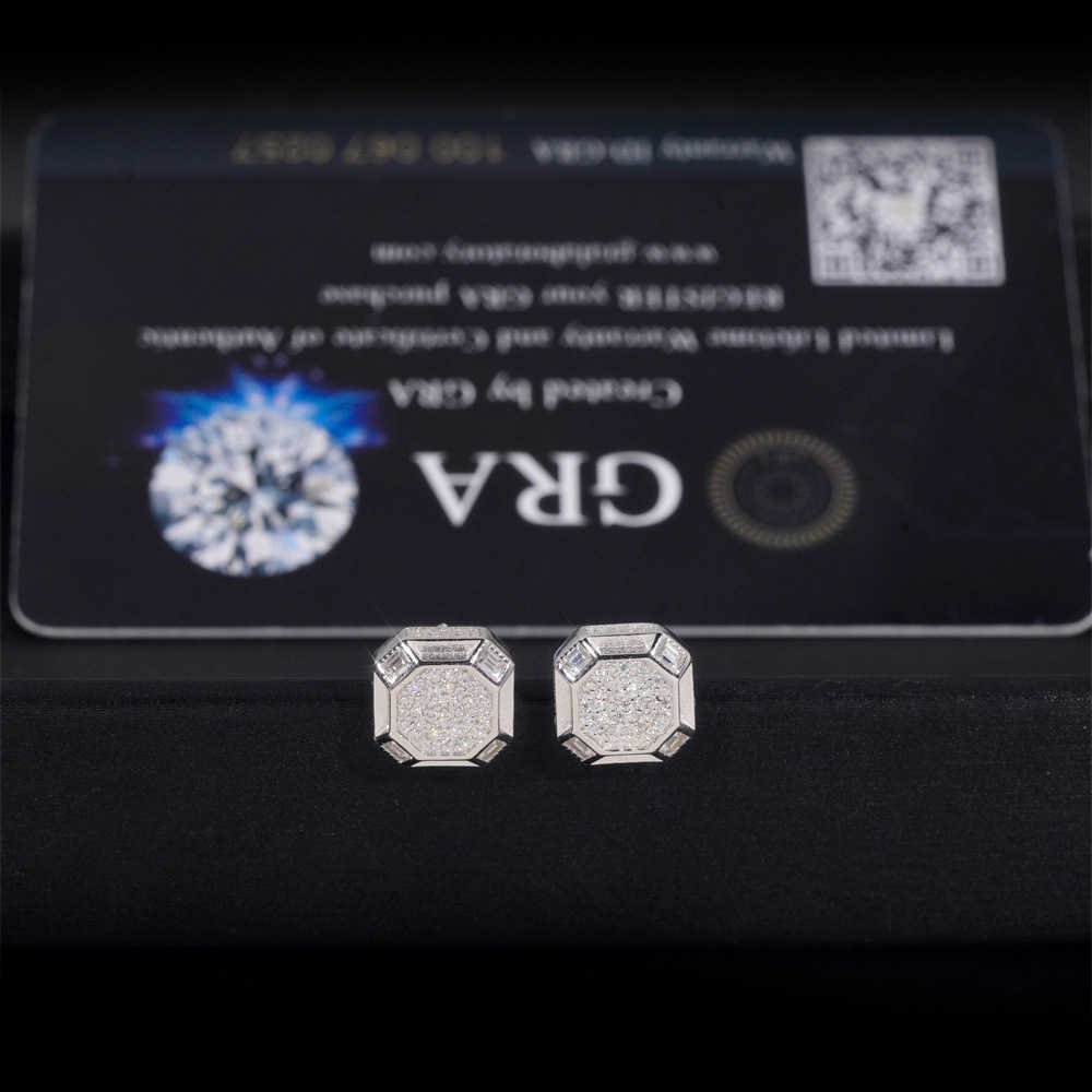 Ins925 silver vvvs moissani earrings pass testing for Gra certified streetwear for both men and women