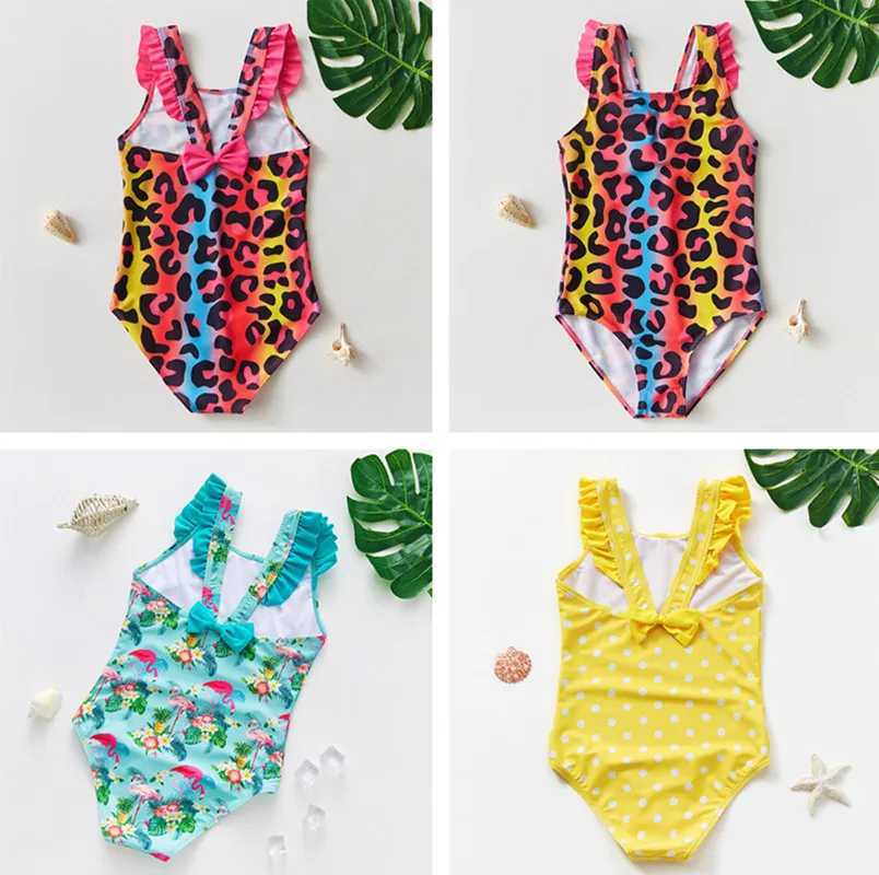 2025 Girls Kids One Pieces Swimsuit Beach Swimwear Bathing Suit Print Kids Girl Bikinis Bodysuit SummerXJ250214