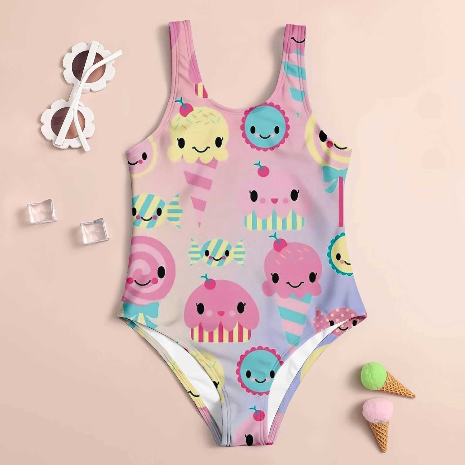 Summer Fashion Childrens Swimsuit Cute 3D Printed Girls Swimsuit Trendy Beach Par Vacation Comfortable Diving SportsXJ250214