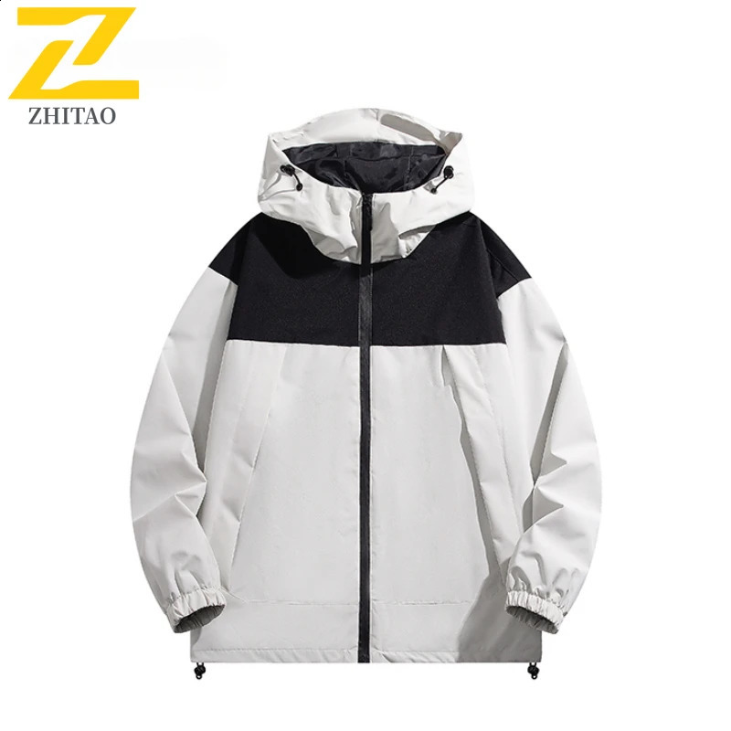 Jacket Mens Waterproof Trendy Sports Multifunctional Splicing Windbreaker Autumn Male Casual Camping Loose Hooded Coat 250210