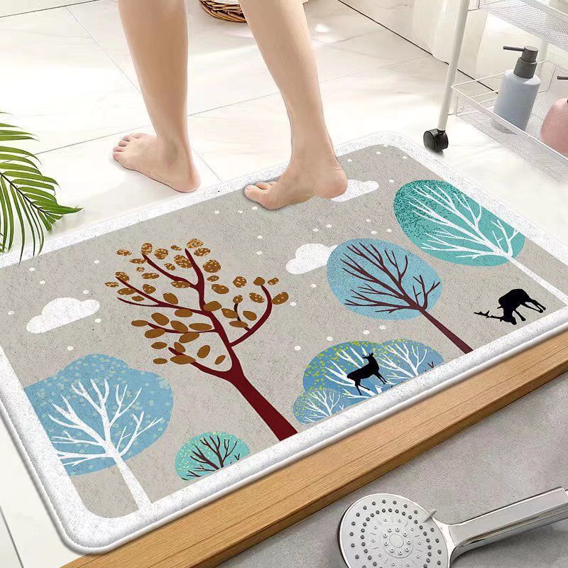 Bathroom Toilet Door Door Water-absorbing Non-slip and Dirt-resistant Door Mats Washable