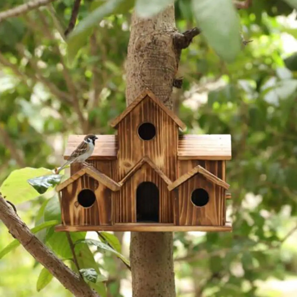 Outside Wooden Bird Nest Natural Decor Bird Hut Hummingbird House for Home Craft Wild Bird Nest Clearance Garden Birdhouse Decor 250206
