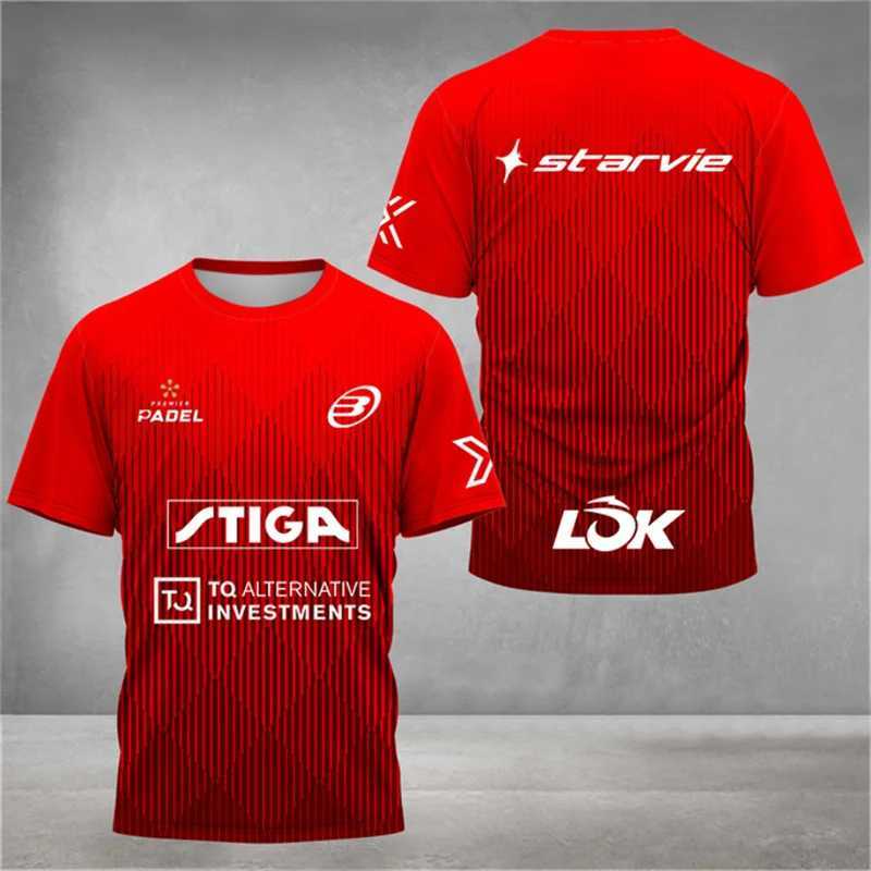 2024 Stylish Printed Padel Jersey Breathable Quick-Drying Tennis Short Sleeve T-Shirt Big Size Mens Sportswear Fitness Clothing W250214