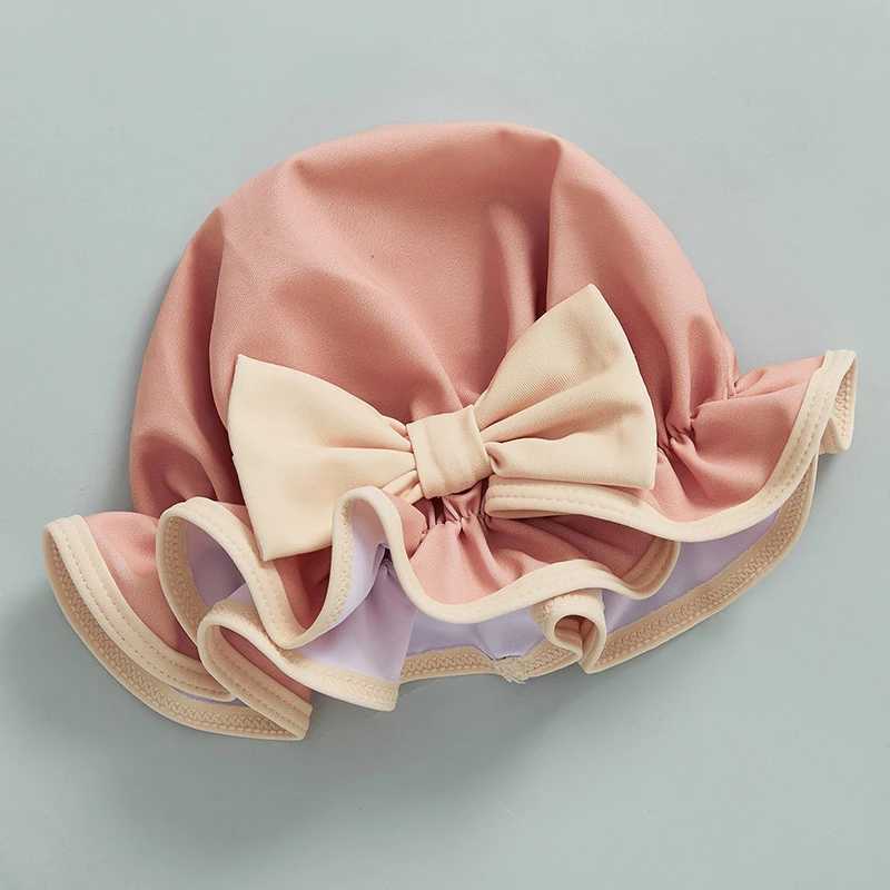 0-24M Newborn Baby Boys Girls Swimwear 5 Colors Kids Swimsuits Patchwork Long Sleeve Zip Up Bathing Suits with Hat BikinisXJ250214