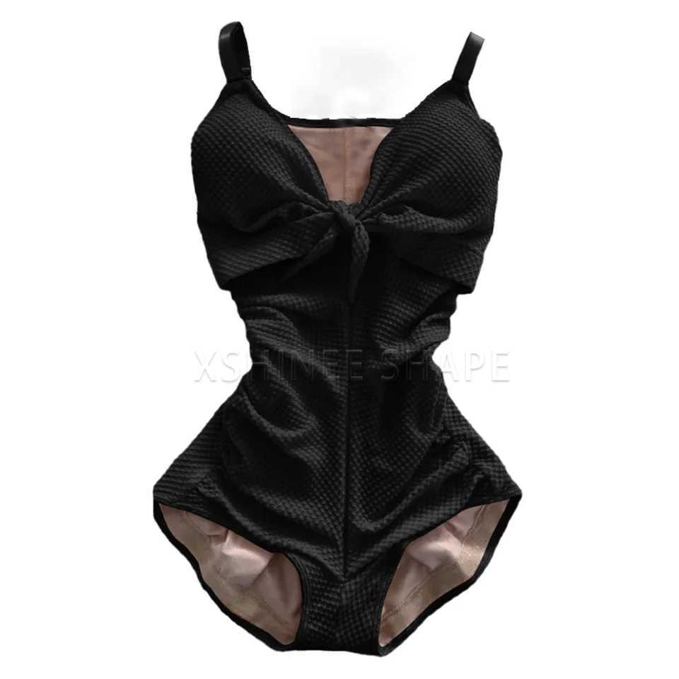 Body Hourglass Shaper Swimsuit Triangle Tummy Control Compression Shapewear Swimwear with Hook-eyes Butt Lifter UnderwearT250214