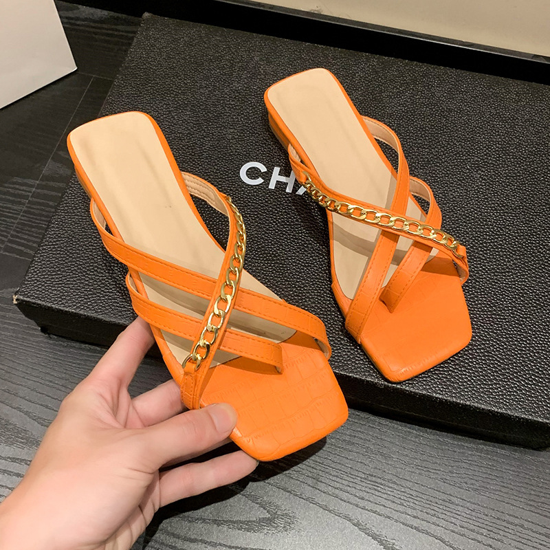 Women Slippers Flat Bottom Fashion Light Color Versatile Outdoor Wear Plus Size Triple Orange Free shipping