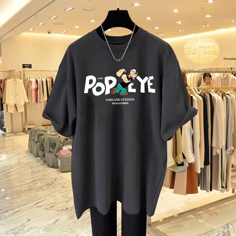 Cotton Dress Interior Short Sleeved T-shirt Female Sailor Print Designer Summer Round Neck Mid Length Oversized Top