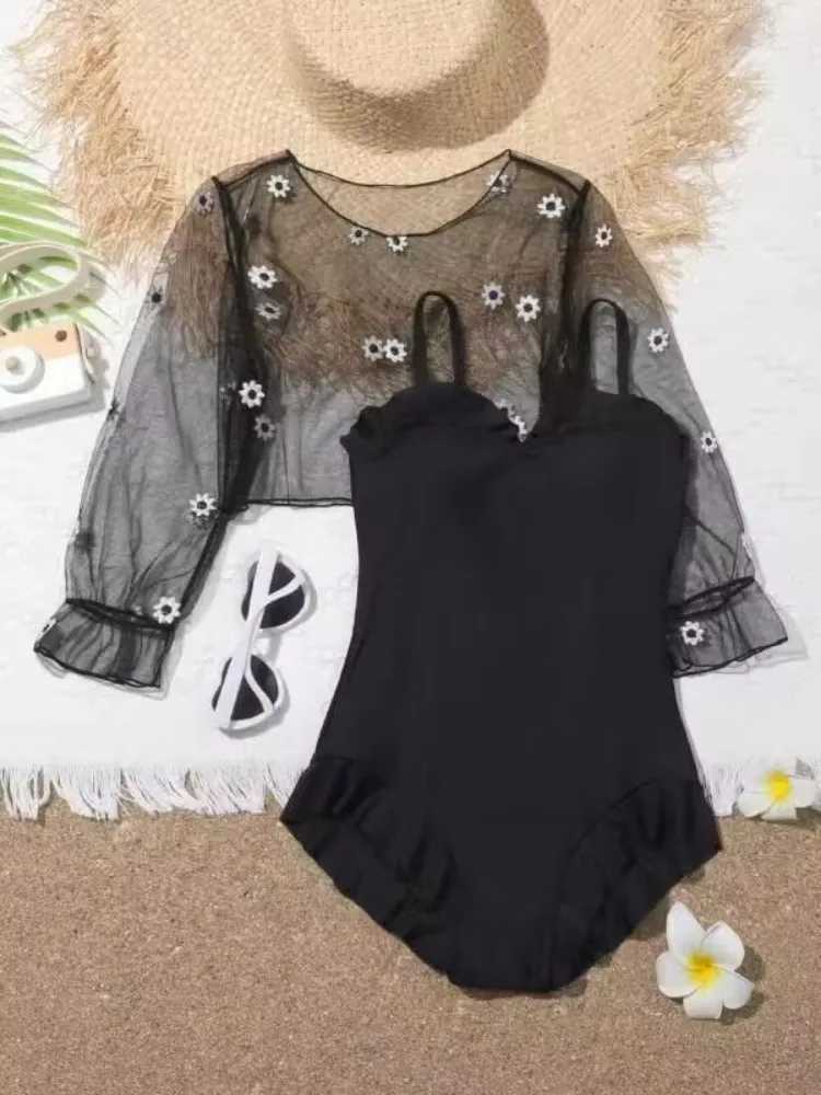 7-12 Years One Piece Swimsuit For Girl Toddler Kids Beachwear Children Teenager Swimwear Black Bikini Teen Bathing Suit SwimmingXJ250214