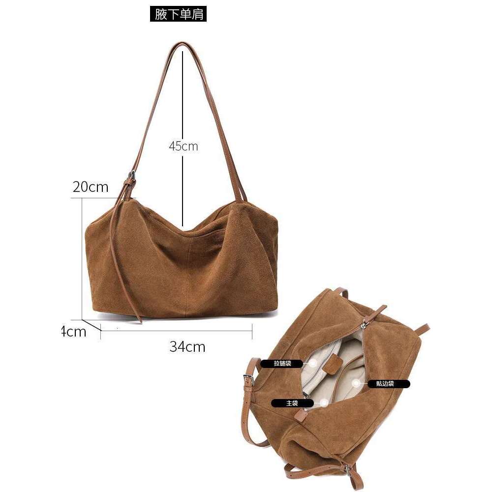 Real Leather Women's 2025 New Large Capacity Tote Commuting Pillow Frosted Cowhide Shoulder Bag For Women