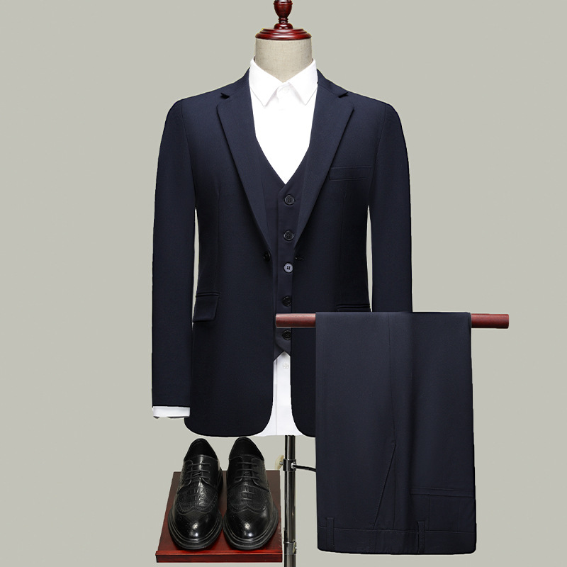 H606 Best man groom wedding business casual senior formal slim fit professional small suit men