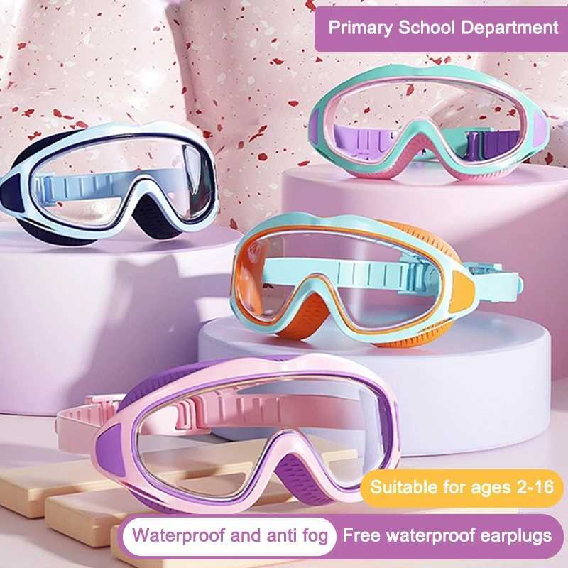 1PCS Swimming Goggles Outdoor Swim Goggles Anti-Fog Wide View Scuba Diving Swimming Glasses With Earplugs For Adult Youth Z250215