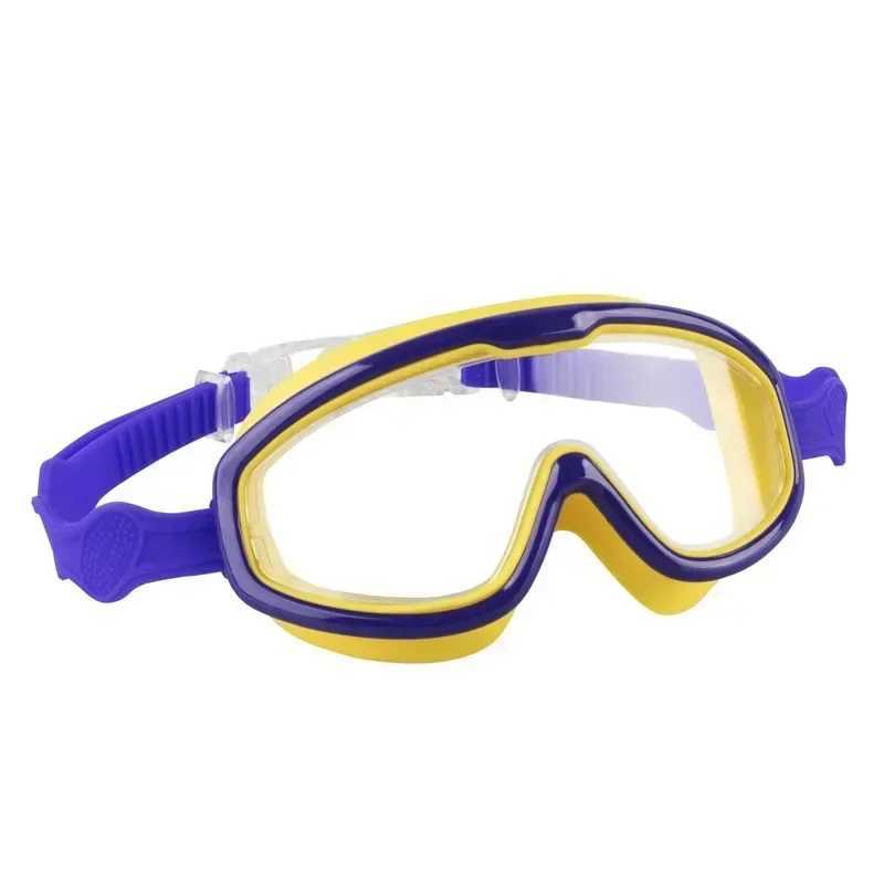 Large frame waterproof childrens anti-fog UV swimming goggles outdoor swimming goggles suitable for children aged 8-13 Z250215