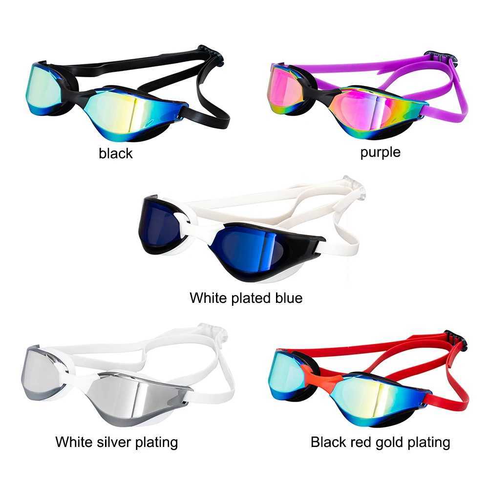 Professional Swim Glasses Adjustable Electroplate Diving Glasses UV Protection Swim Race Goggles for Women Men Youth Kids Z250215