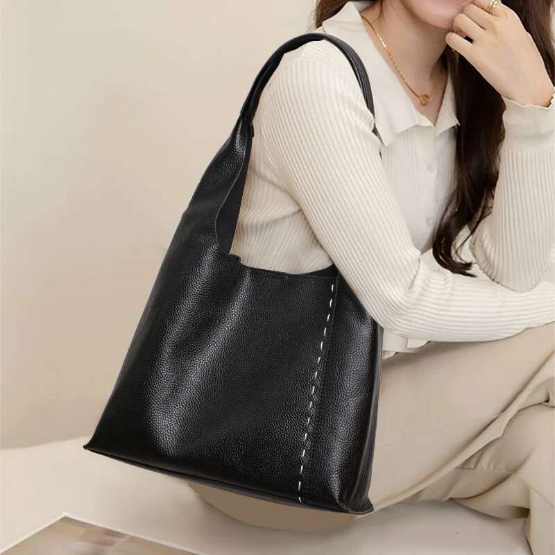 Aidrani Genuine leather original women's shoulder bag, large capacity handbag, 100% soft cowhide bag