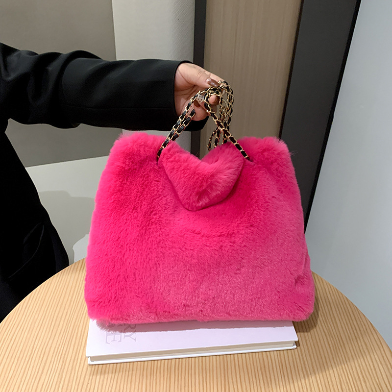 Autumn/Winter Women's Handbag Designer Handbag Warm Plush Shoulder Chain Shopper Wallet 2025 New Women's Square Handbag