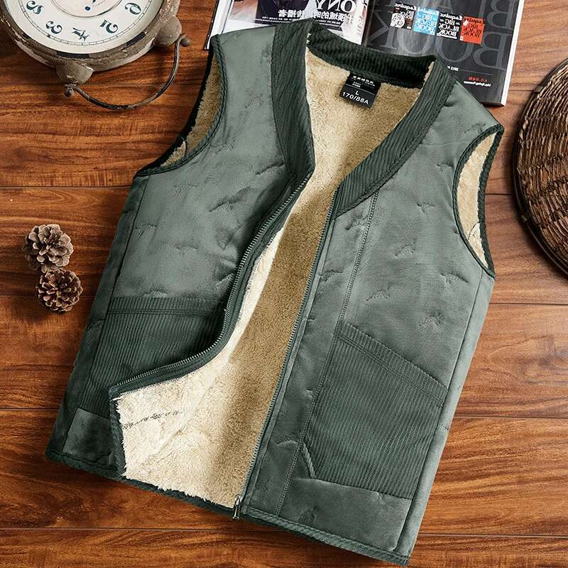 Autumn Winter Men Cotton Vest Jacket Thicken Warm Fashion Trend Jackets Male Coat Casual Waistcoat Brand Top Clothing Sportswear