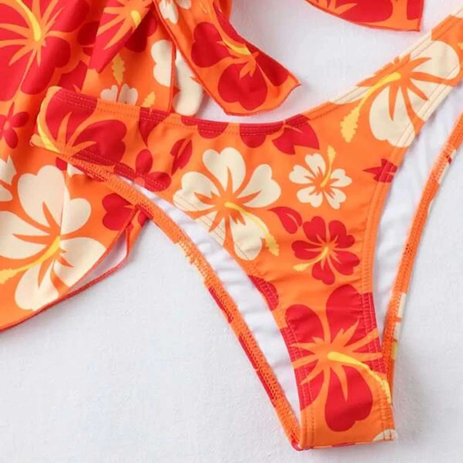 Women Bandeau Bandage Bikini Set Push-Up Brazilian Swimwear Beachwear Swimsuit 3 Pieces Lace Up Bikini Swimsuit Beach Skirt SexyW250214