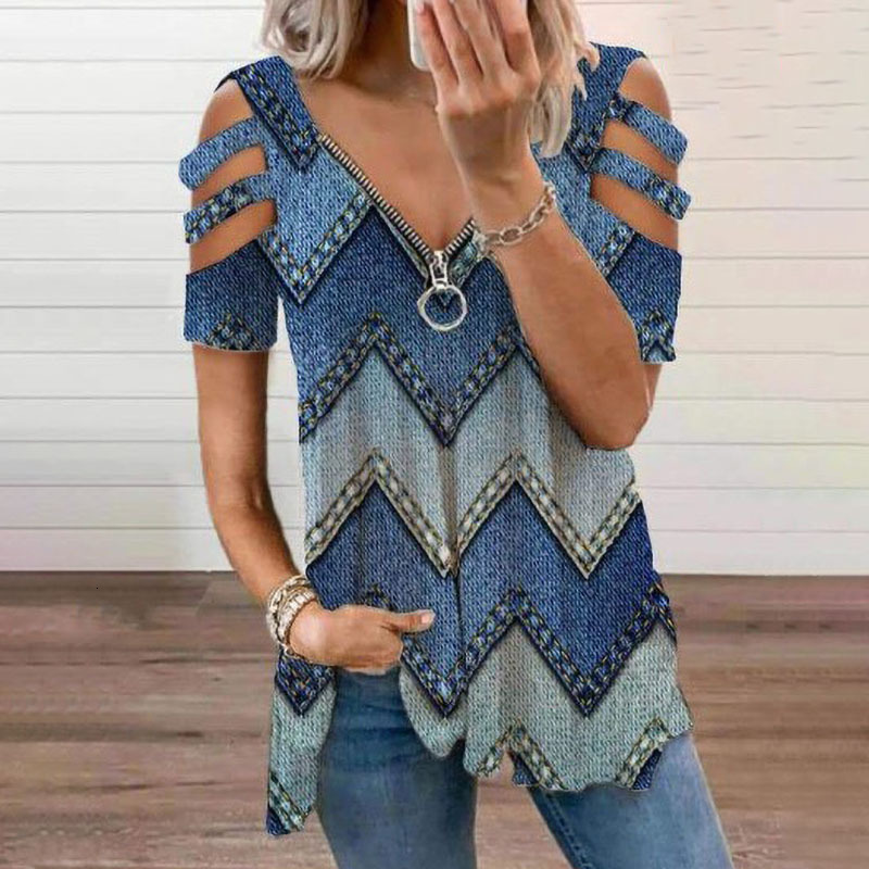 Designer Fashion Trend 2025 Summer New Women Hollow Printed Casual Fashion T-shirt